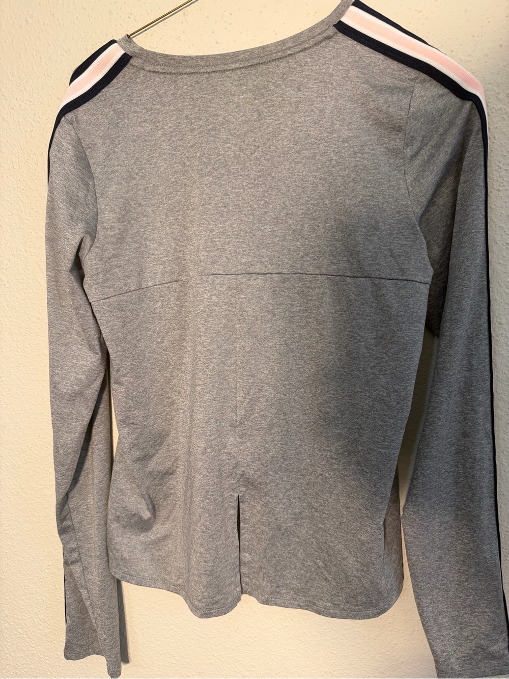 Athletic Works Gray Long Sleeve Tee with Pink and Black Stripe - Picture 7 of 7